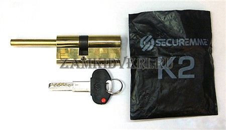 Механизм цилиндровый Securemme K2 75 мм (45*30) кл/шток (латунь)