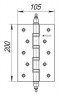 Петля универсальная Fuaro (Фуаро) 4BB/E 200*105*3 PN (перл.никель)