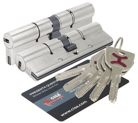 Механизм цилиндровый Cisa AP4-S 50*50 кл/кл (никель)